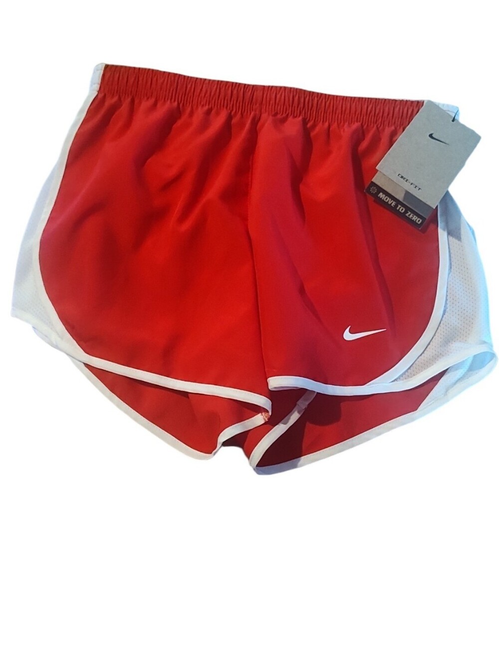 Nike Dri-Fit Red & White Kid's Athletic Running Shorts Lined Standard Fit Med